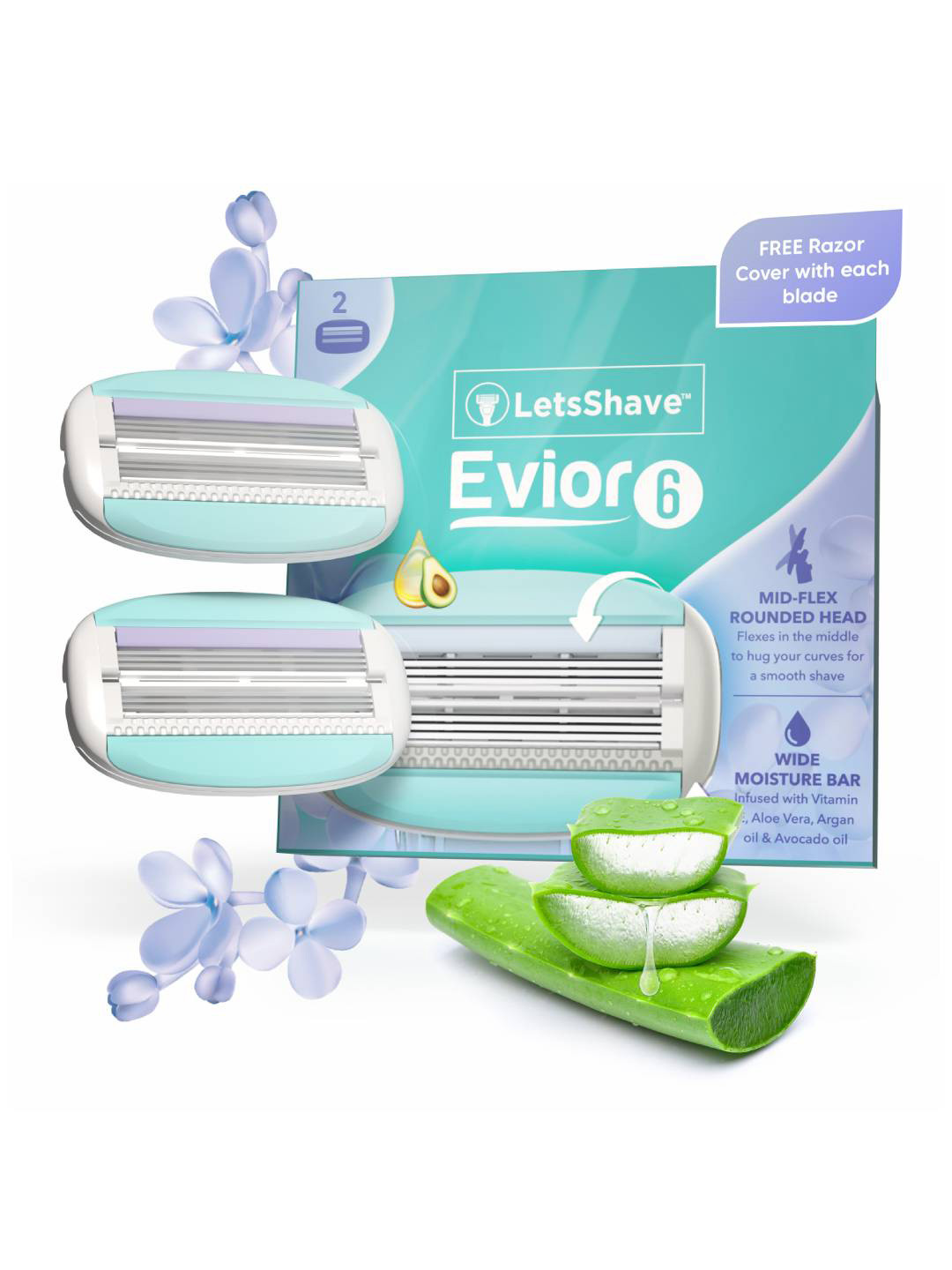 LetsShave Women Set Of 2 Evior 6 Body Razor And Cartridges