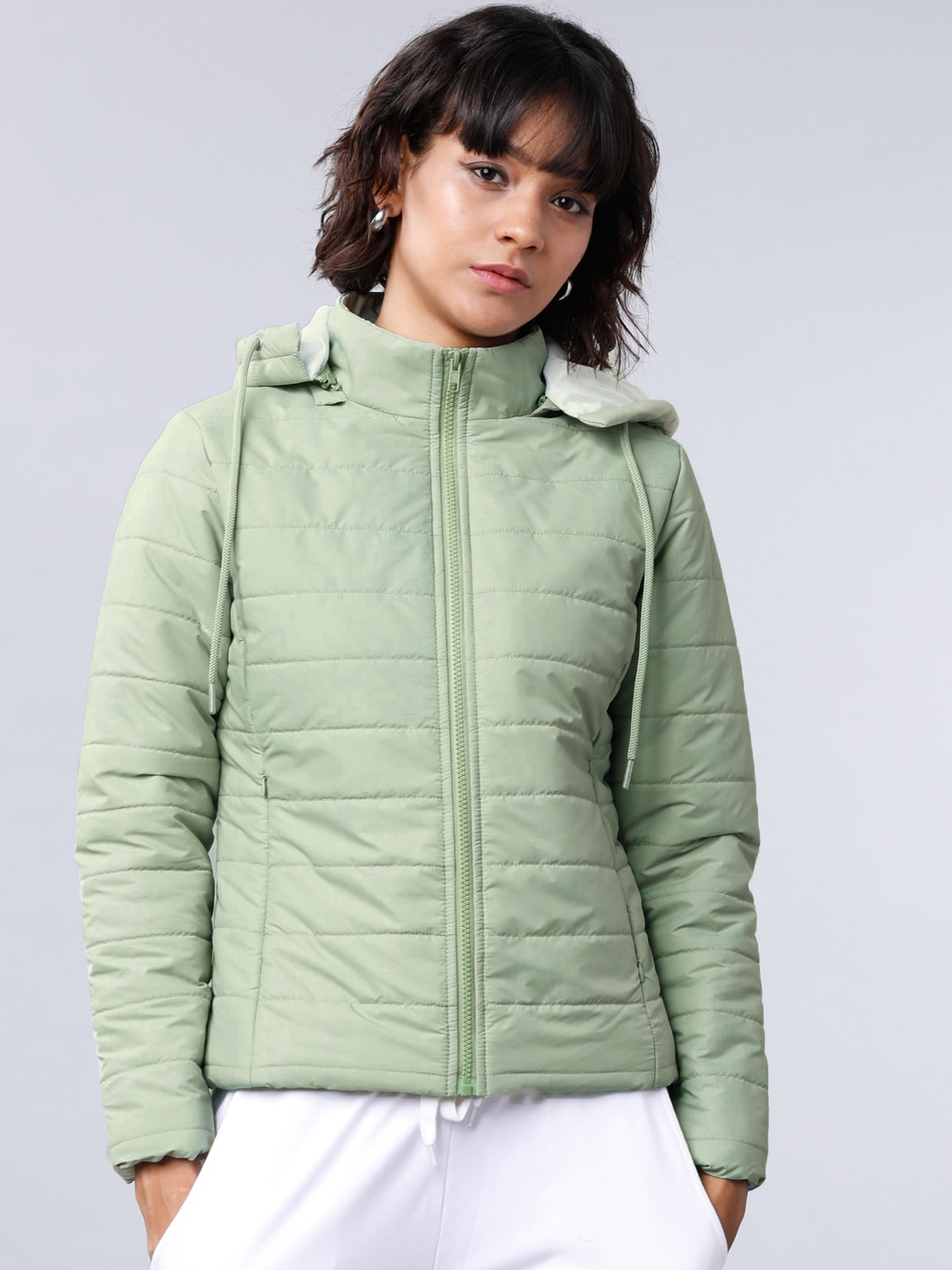 Lime green store puffer jacket women's