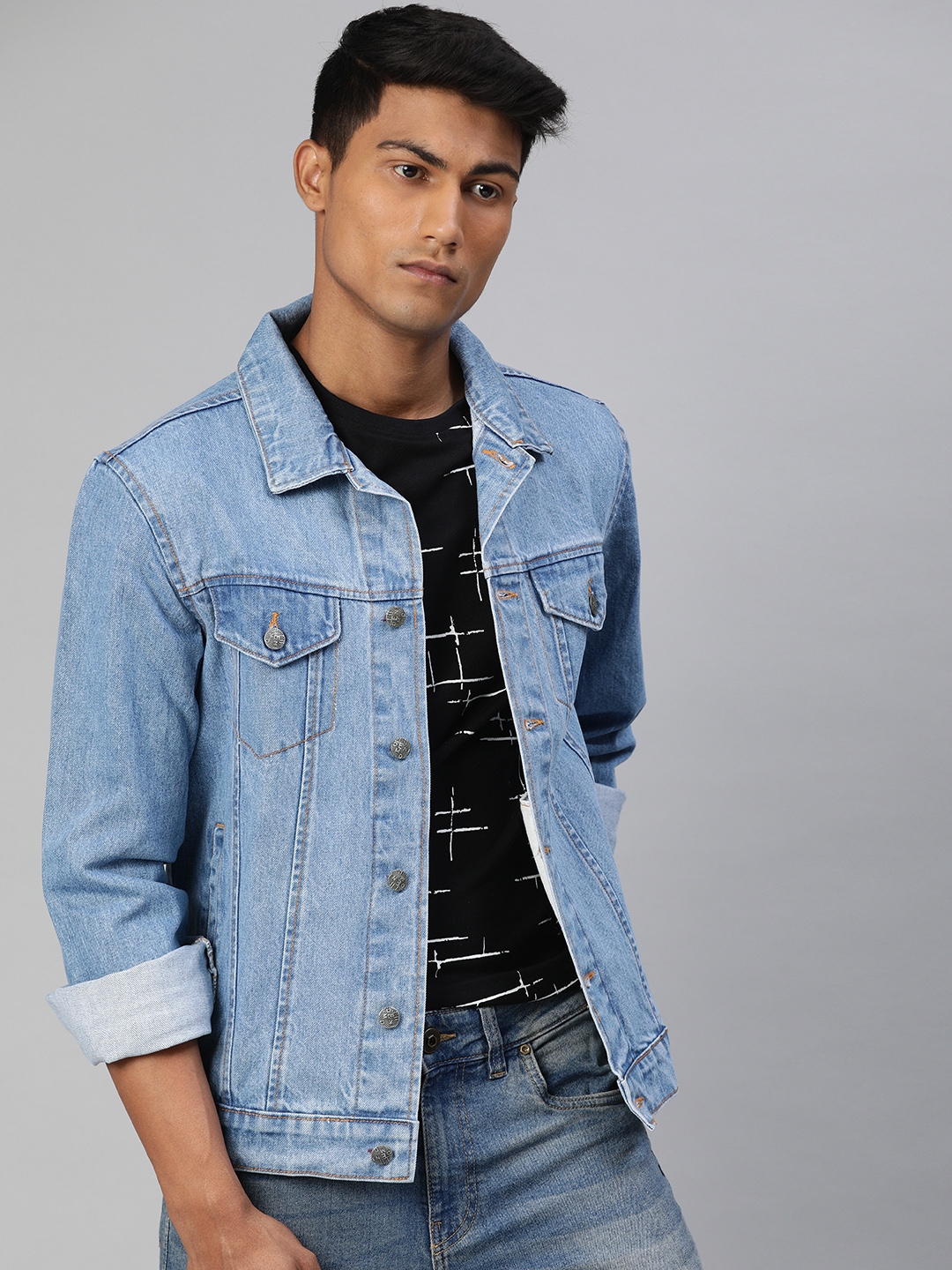 Buy Urbano Fashion Men Solid Regular Fit Washed Full Sleeve Denim Jacket -  Jackets for Men 12974232