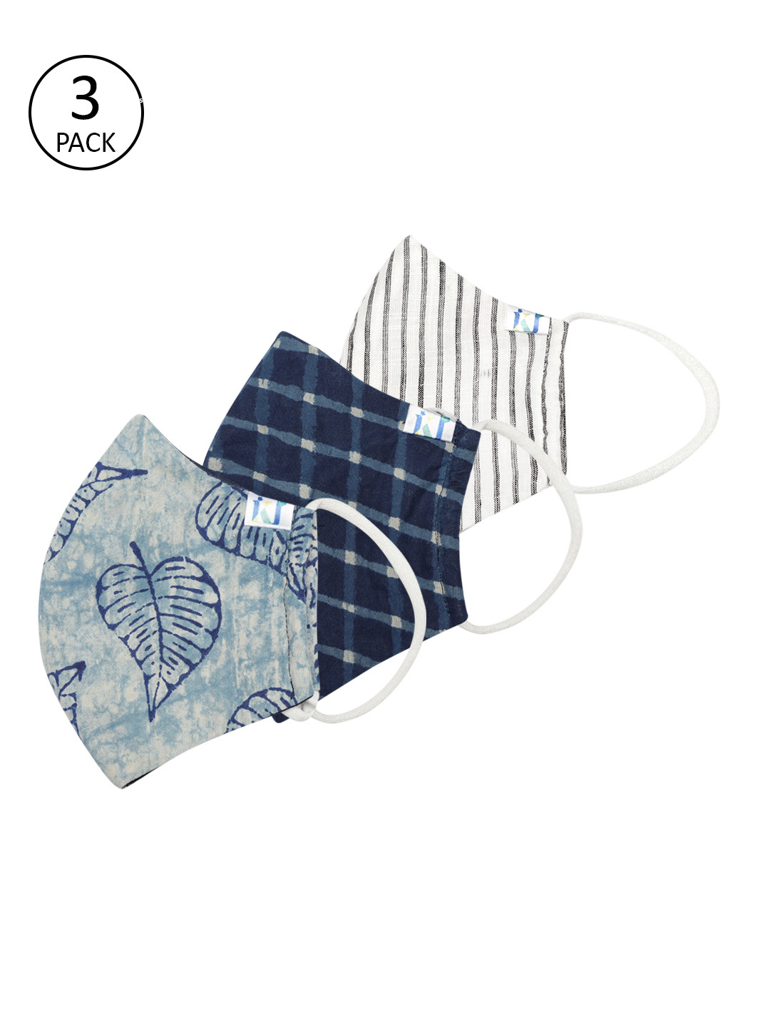 Kalakari India Men Pack of 3 4 Ply Handmade Sustainable Protective Outdoor Masks