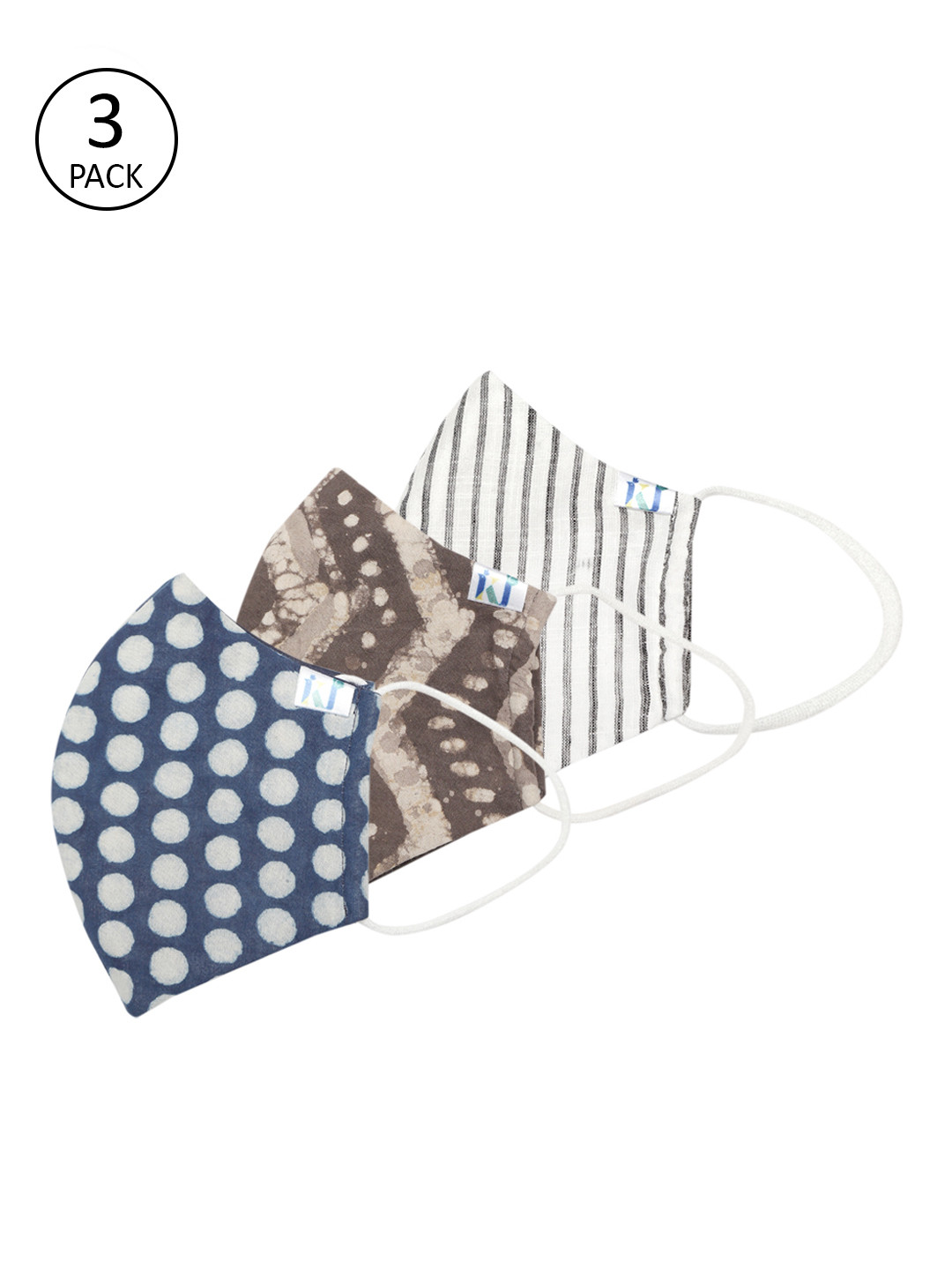 Kalakari India Men Pack of 3 4 Ply Handmade Sustainable Protective Outdoor Masks