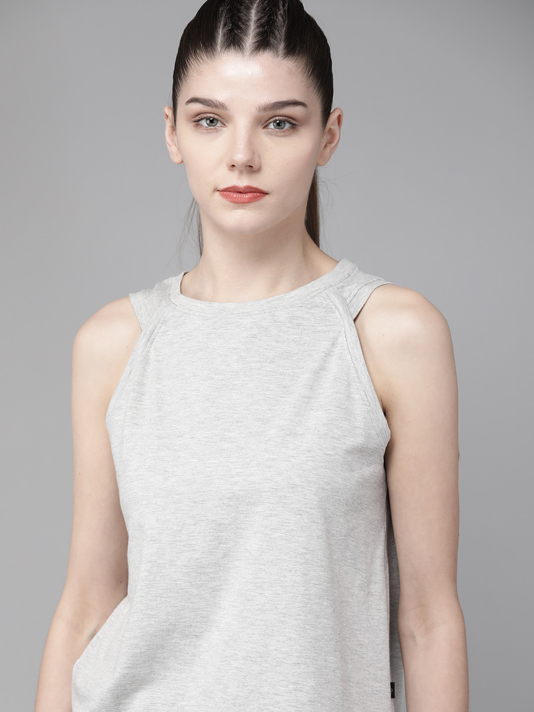 Roadster Grey Melange Anti-Bacterial Raglan Tank Top