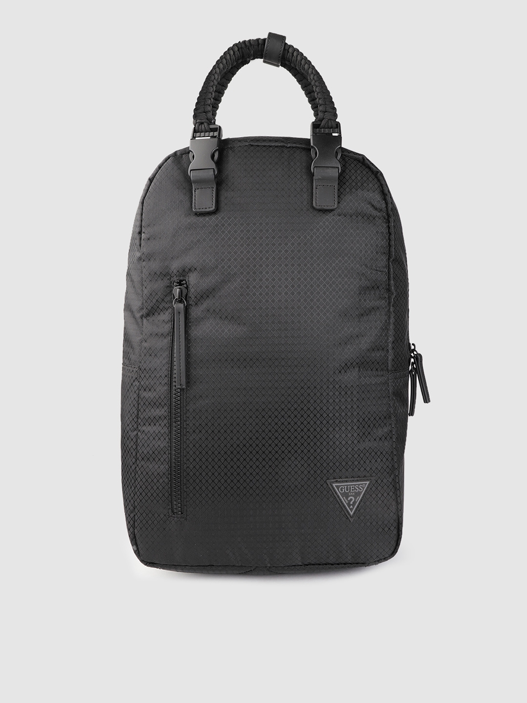 GUESS Women Black Textured 14 Inch Laptop Backpack