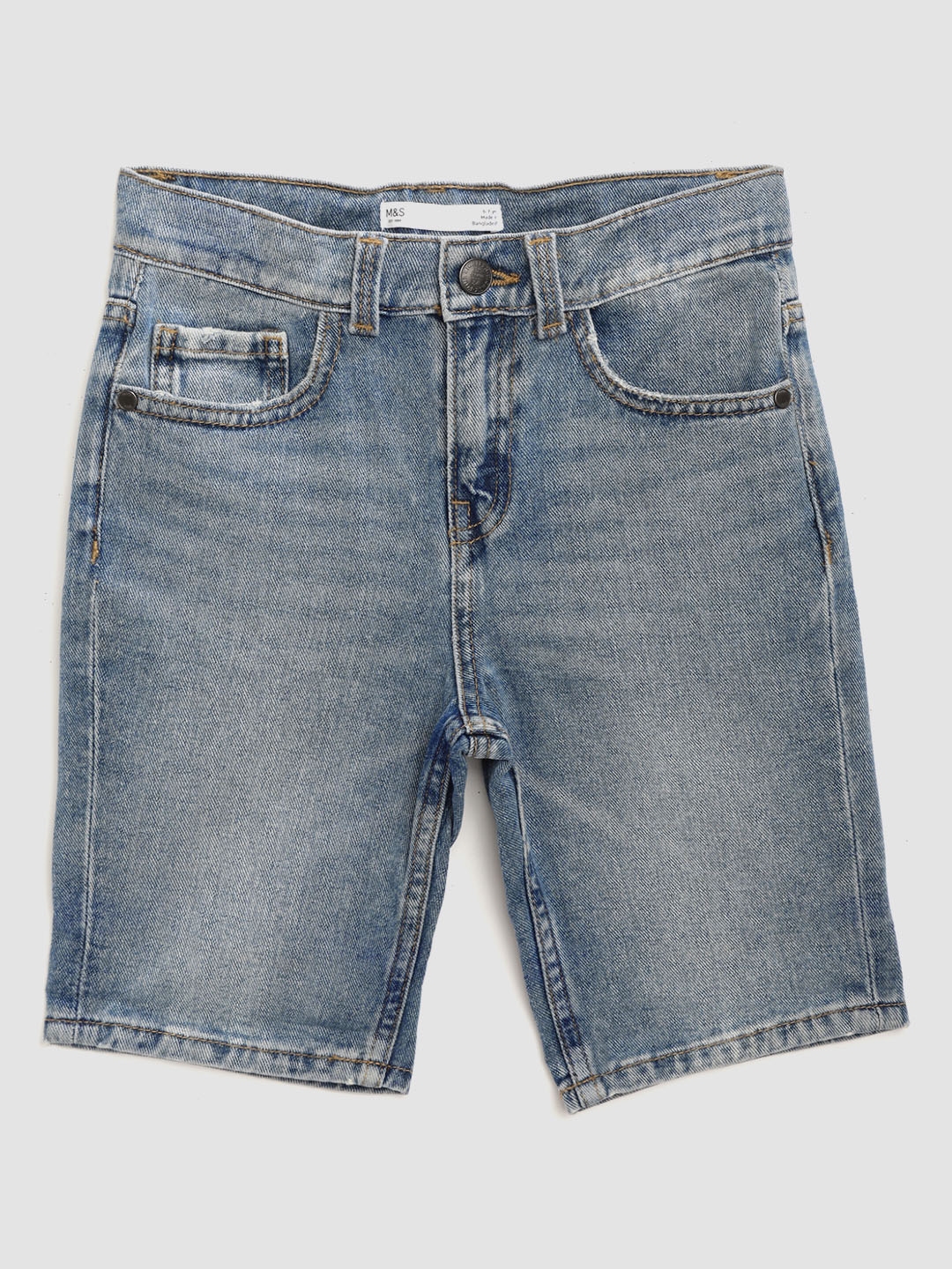 Buy Marks Spencer Boys Blue Washed Regular Fit Sustainable Denim Shorts Shorts for Boys 12998986 Myntra