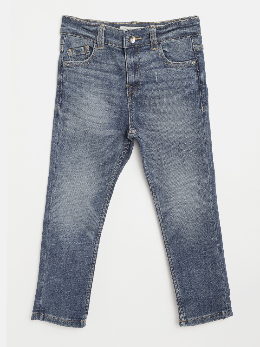 Marks & Spencer Boys Navy Blue Regular Fit Mid-Rise Low Distress Stretchable Jeans