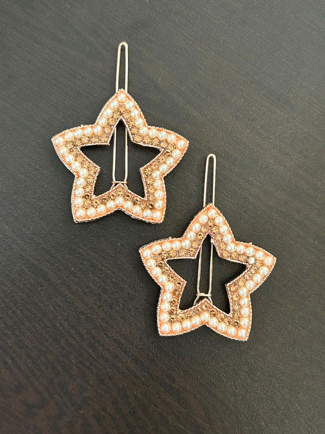 LAIDA Set of 2 Gold-Toned Star-Shaped Embellished Hair Pins
