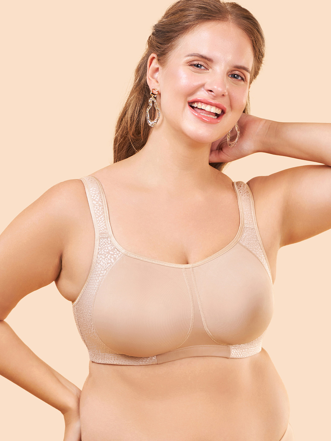 Enamor Non Padded Non-Wired Full Coverage Wide Cushioned Front Straps Everyday Bra