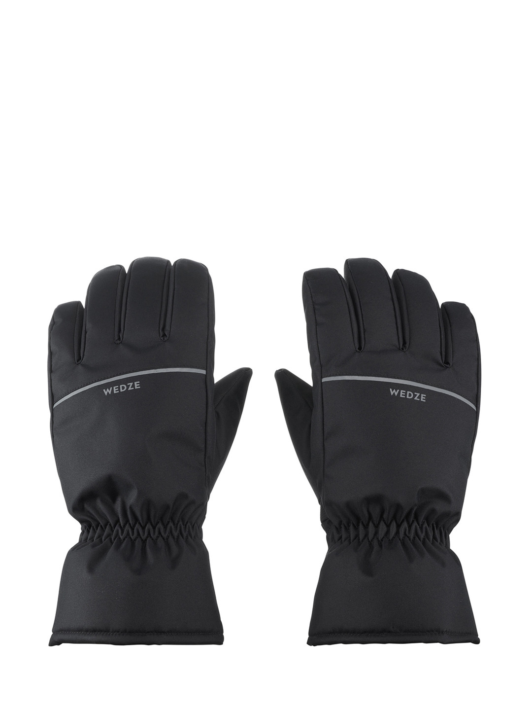 Decathlon WEDZE - Unisex Black Waterproof & Snowproof Winter Skiing Gloves