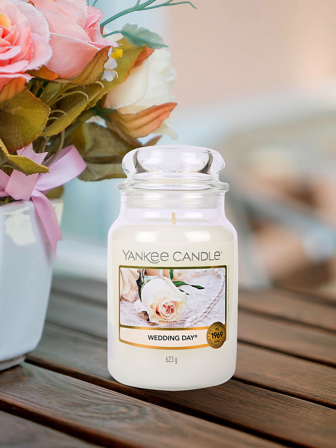 YANKEE CANDLE White Classic Large Jar Wedding Day Scented Candles