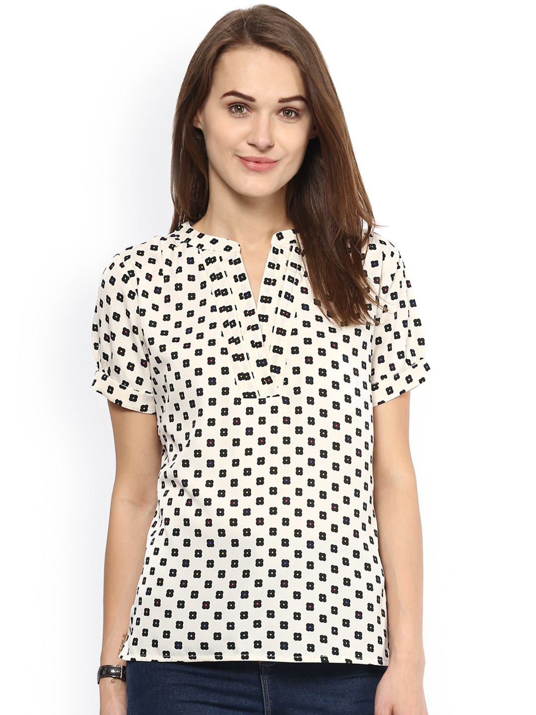 Harpa Cream-Coloured Floral Print Top