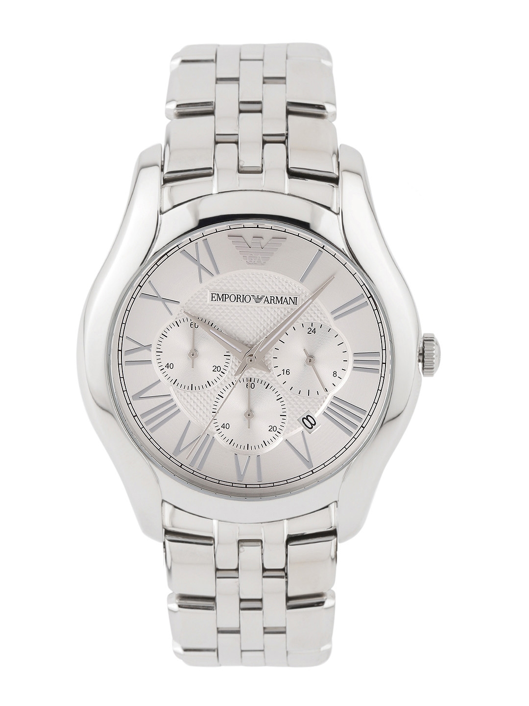 Emporio Armani Men Silver Toned Chronograph Dial Watch AR1702
