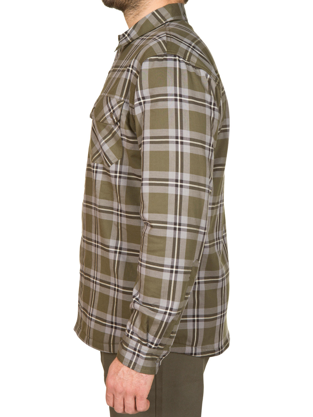 Decathlon SOLOGNAC - Men Green Regular Fit Checked Hiking Shirt