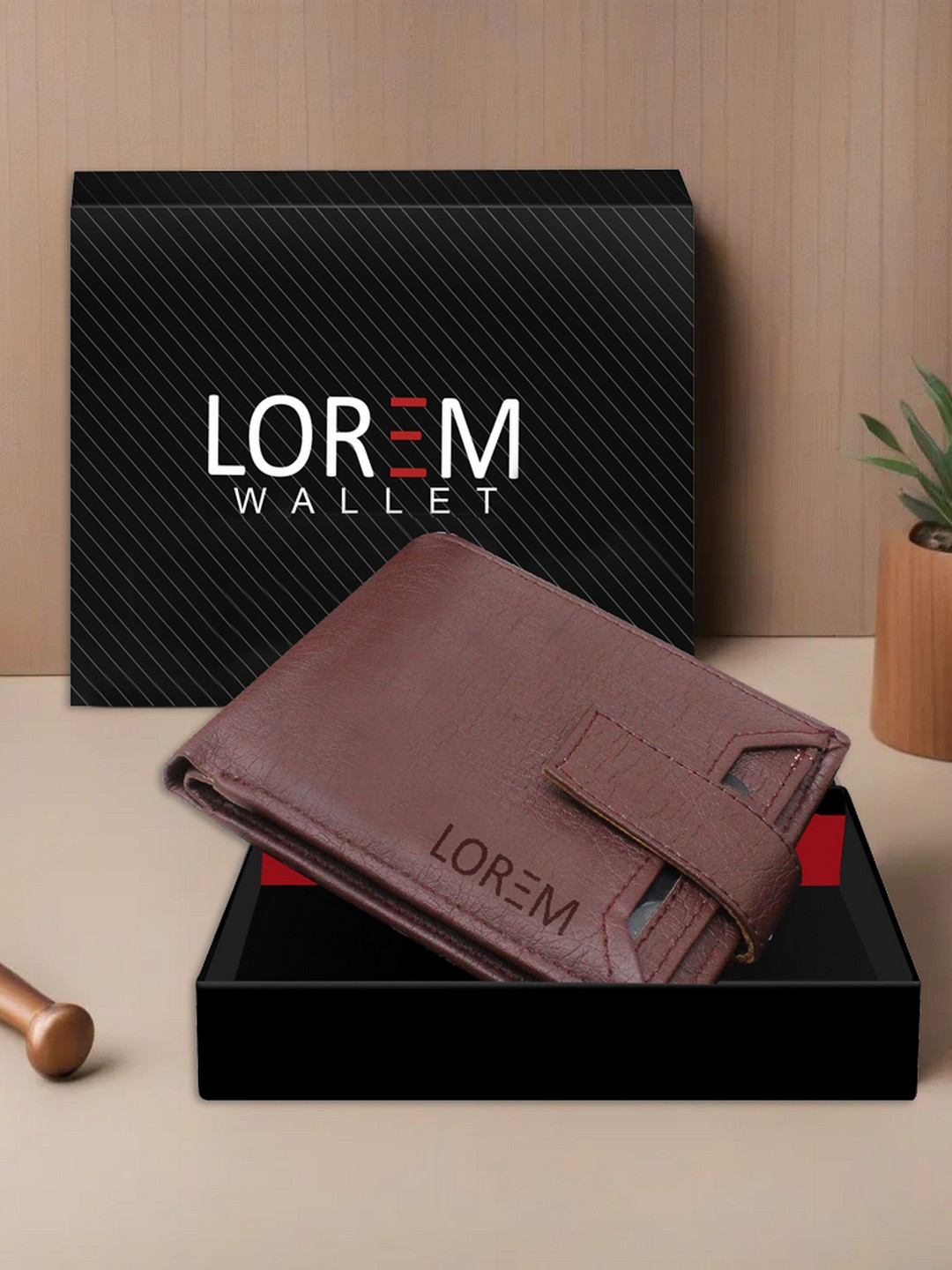 LOREM Men Textured Two Fold Wallet