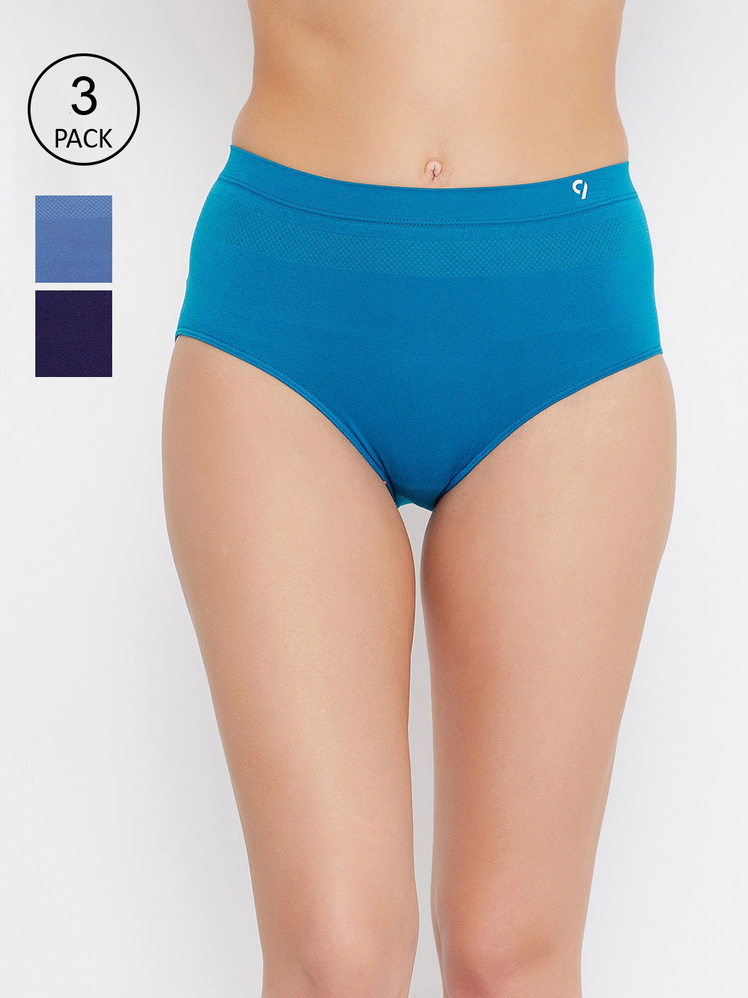 C9 AIRWEAR Women Seamless Multicolored Set of 3 Multicolor Stretch Comfort Hipster Briefs