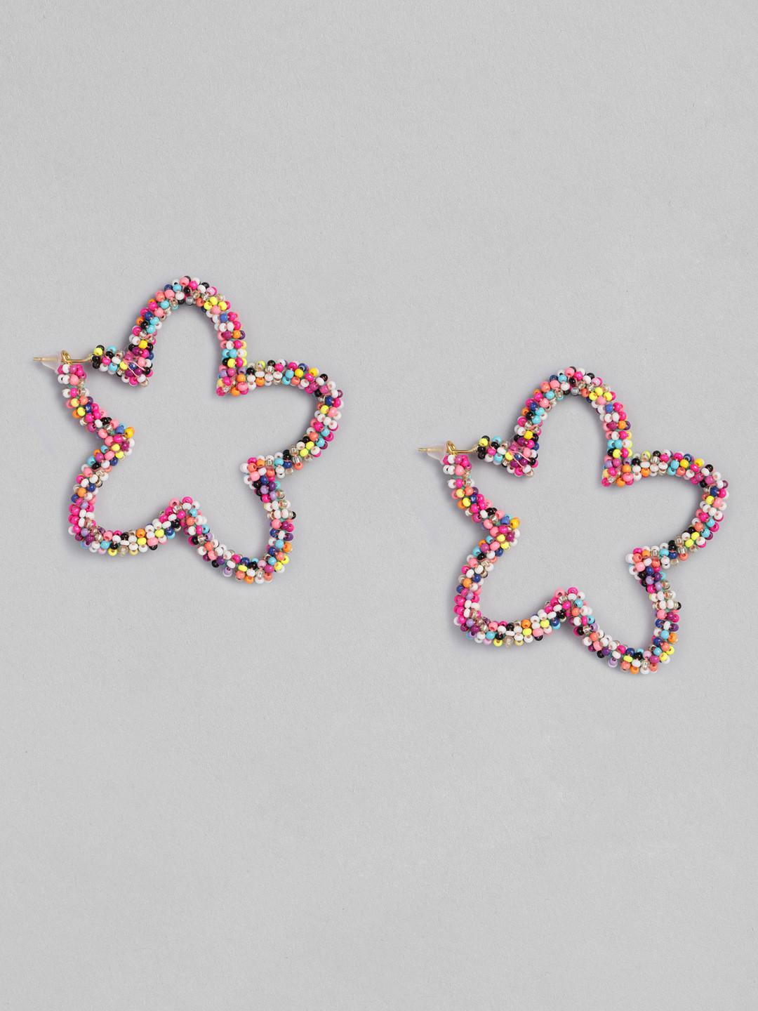 justpeachy Multicoloured Star Shaped Hoop Earrings
