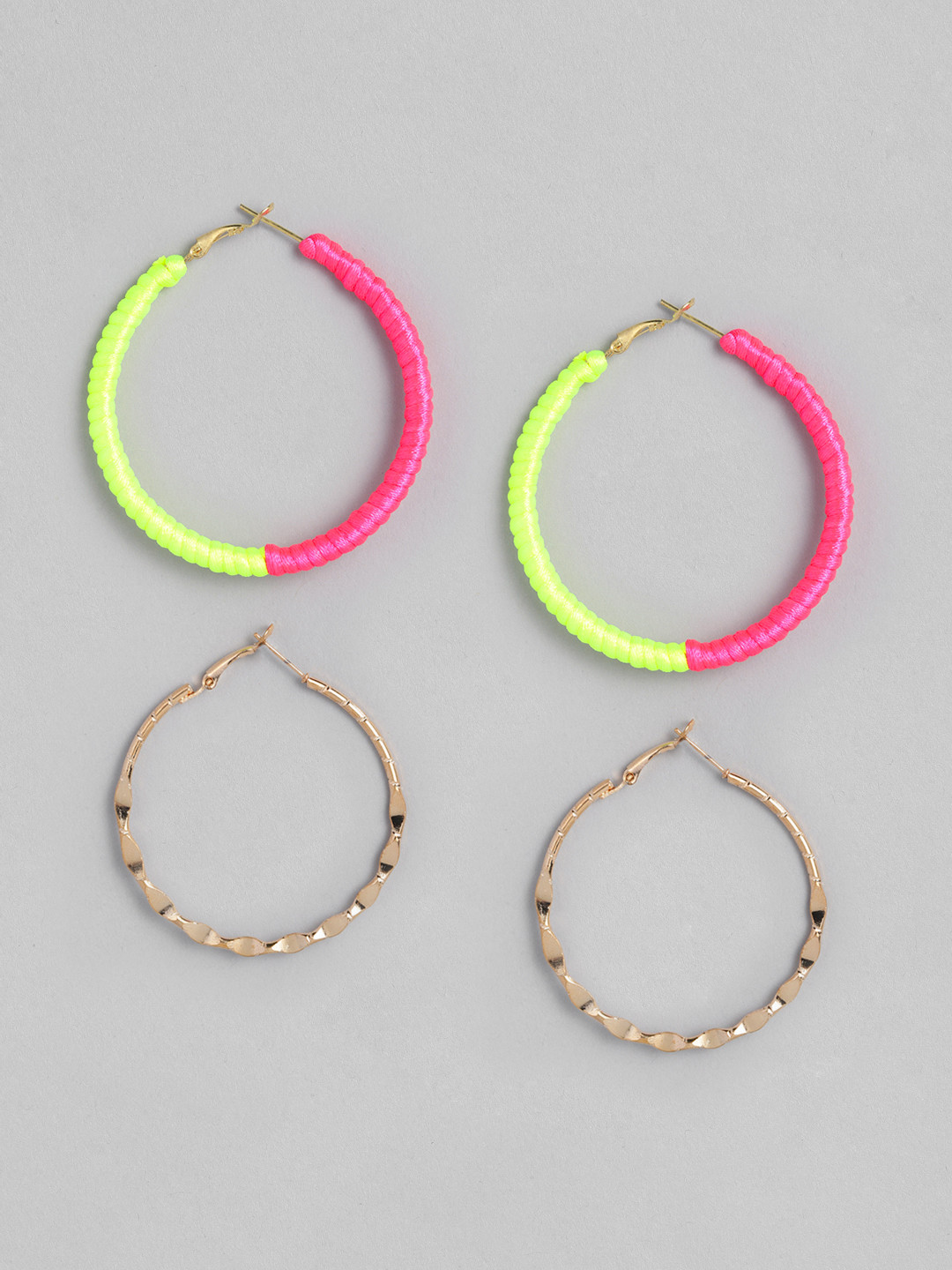 justpeachy Pack Of 2 Gold-Plated Circular Hoop Earrings