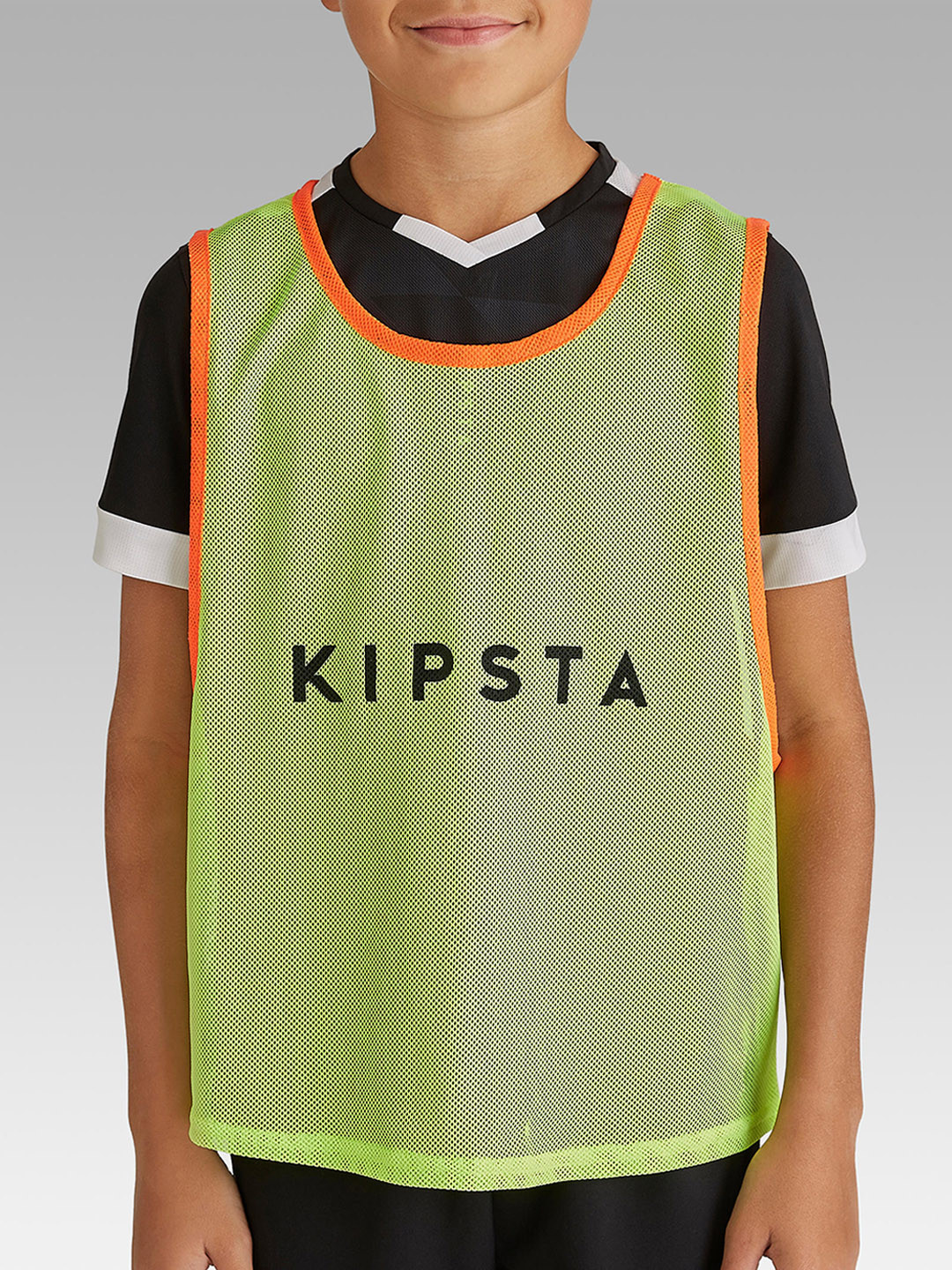 Decathlon KIPSTA - Unisex Kids Lime Green Printed Round Neck T-Shirt