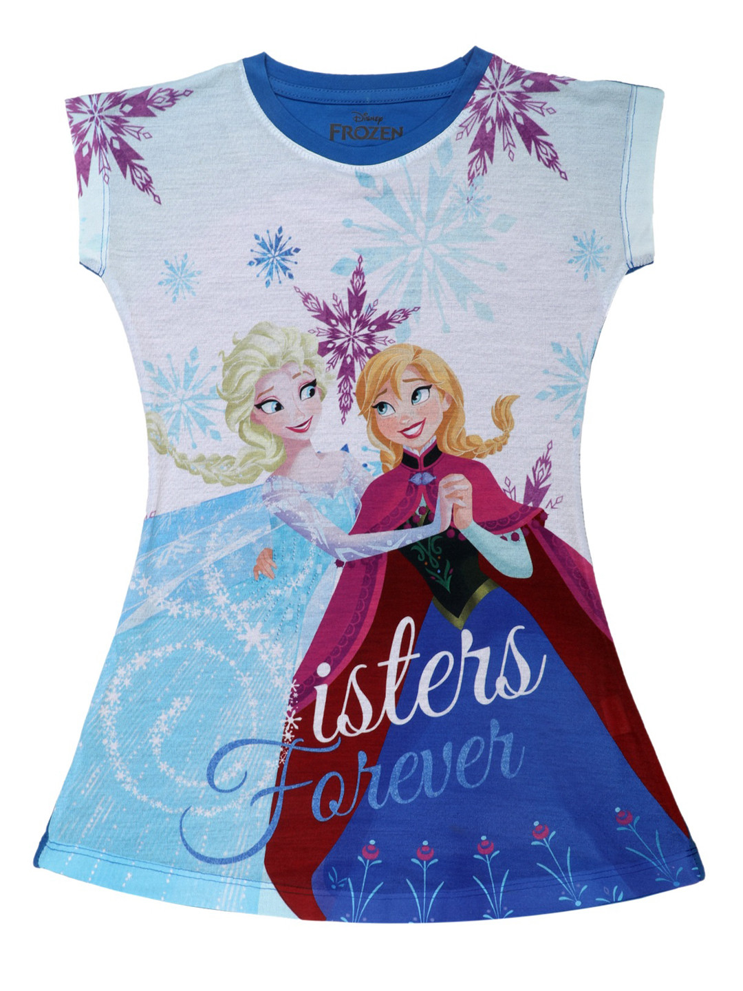 Disney by Wear Your Mind Girls Blue Frozen Printed A-Line Dress