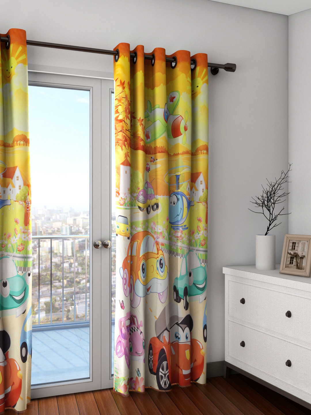 SWAYAM Multicoloured Single Printed Blackout Door Curtain