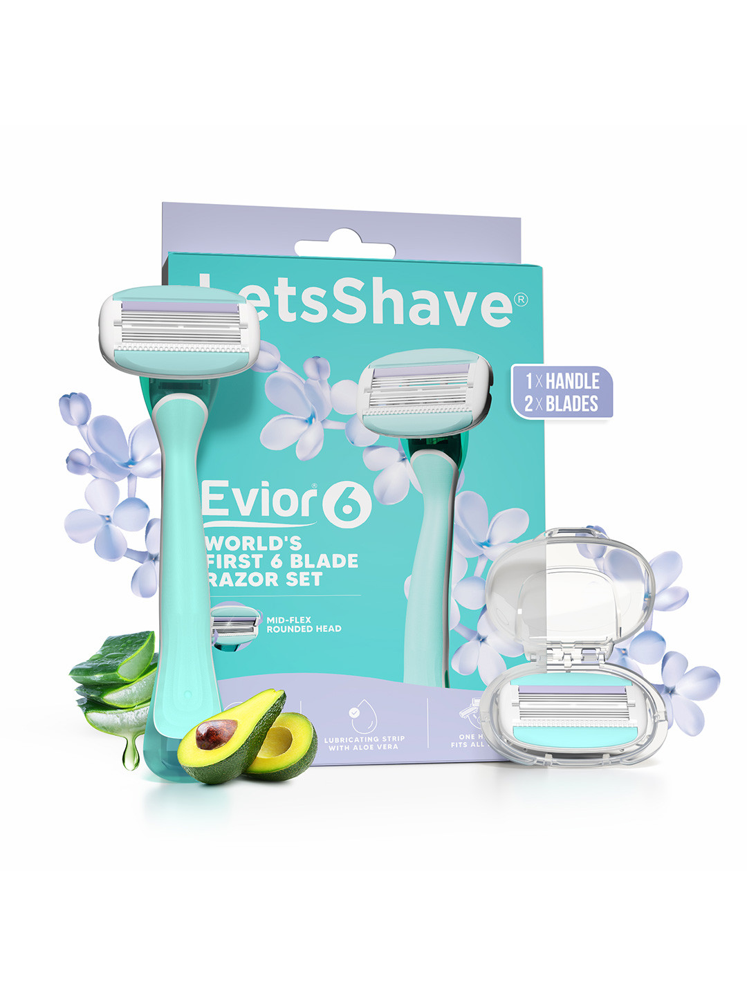 LetsShave Evior 6 Body Razor Trial Kit for Women - Twin 3 Blade Razor And Cartridges
