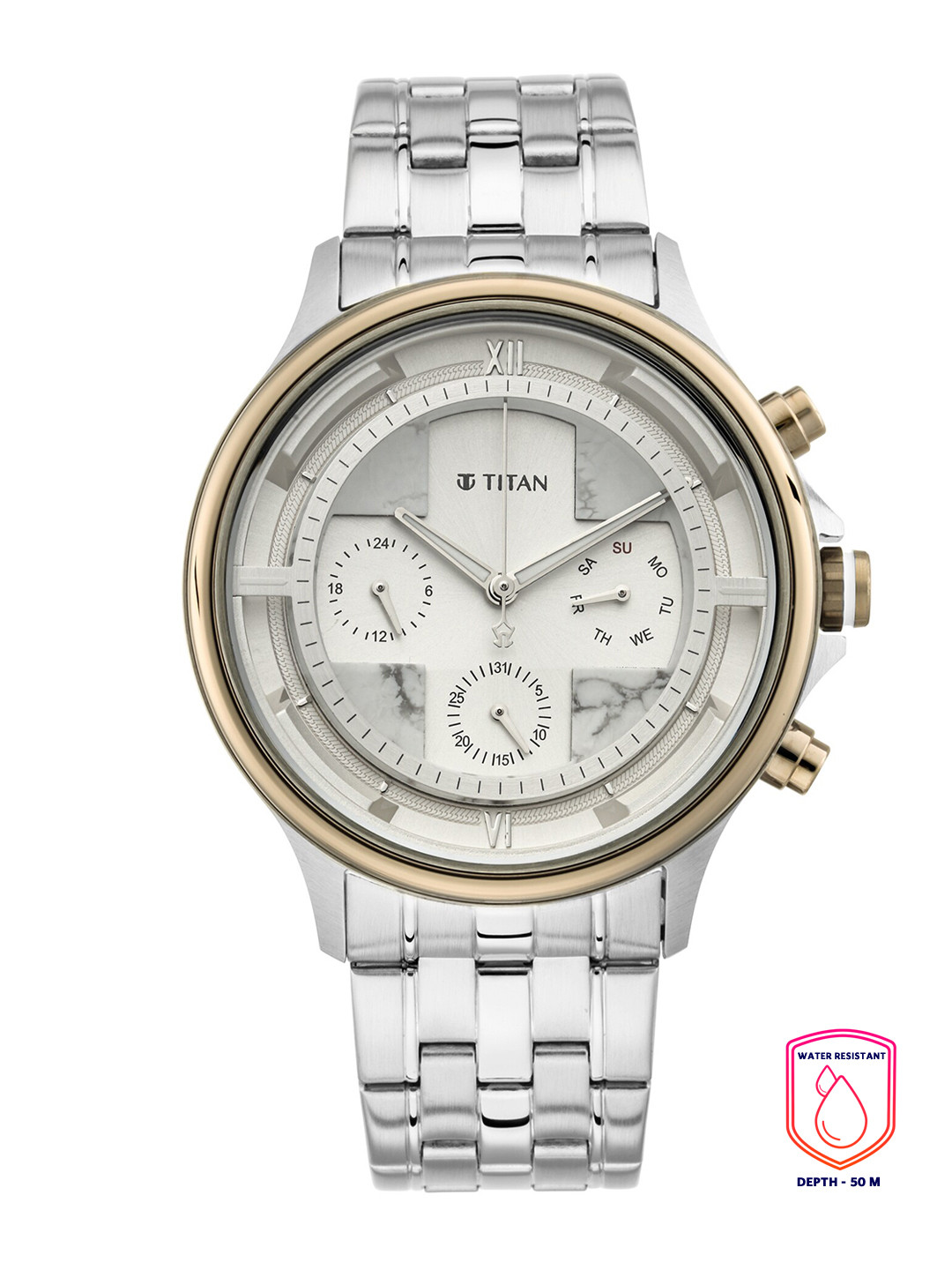 Titan Men White Analogue Watch 1846KM01