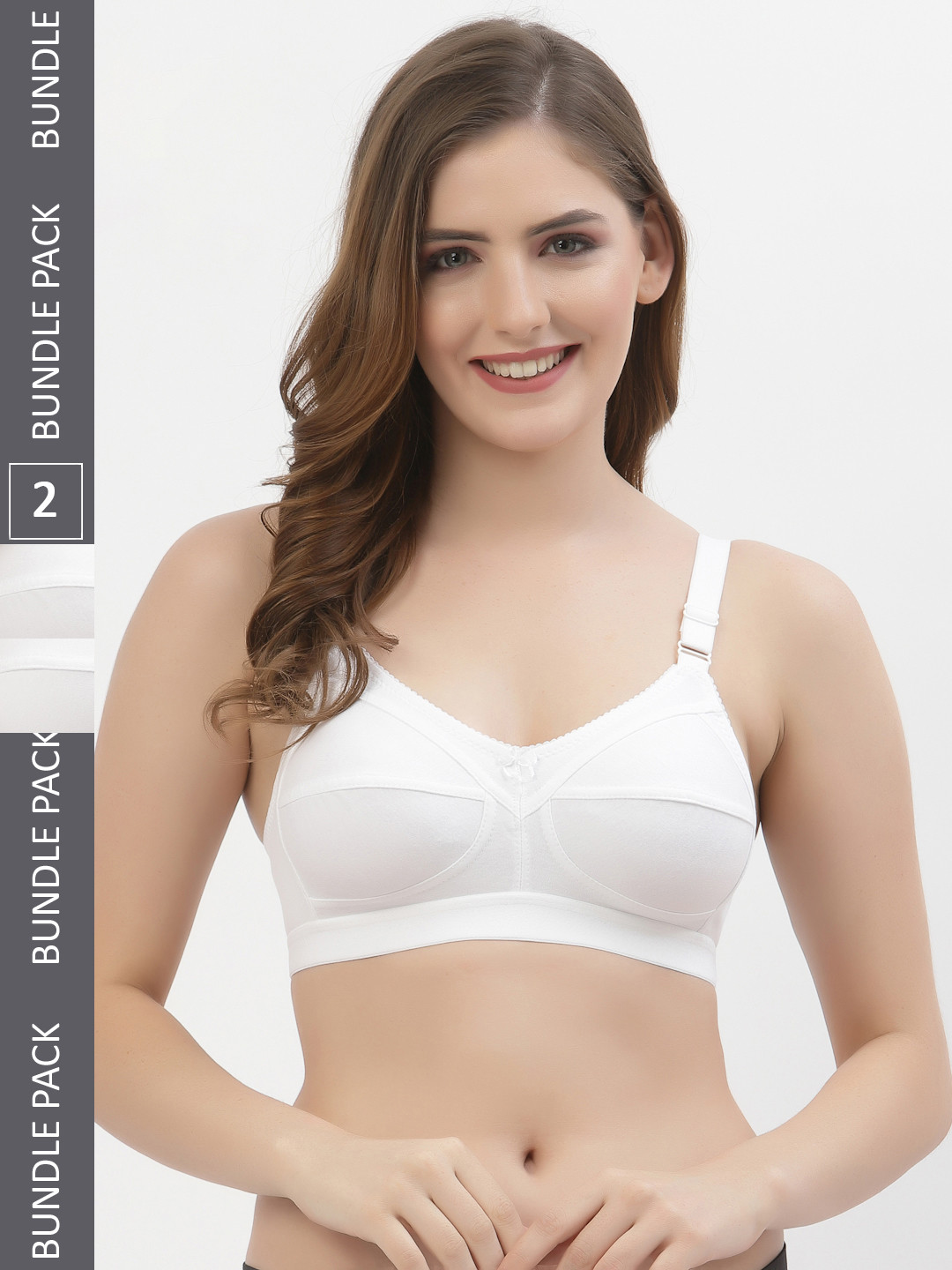 Floret Pack of 2 Full Coverage Non Padded Non-Wired Cotton Everyday Bras All Day Comfort