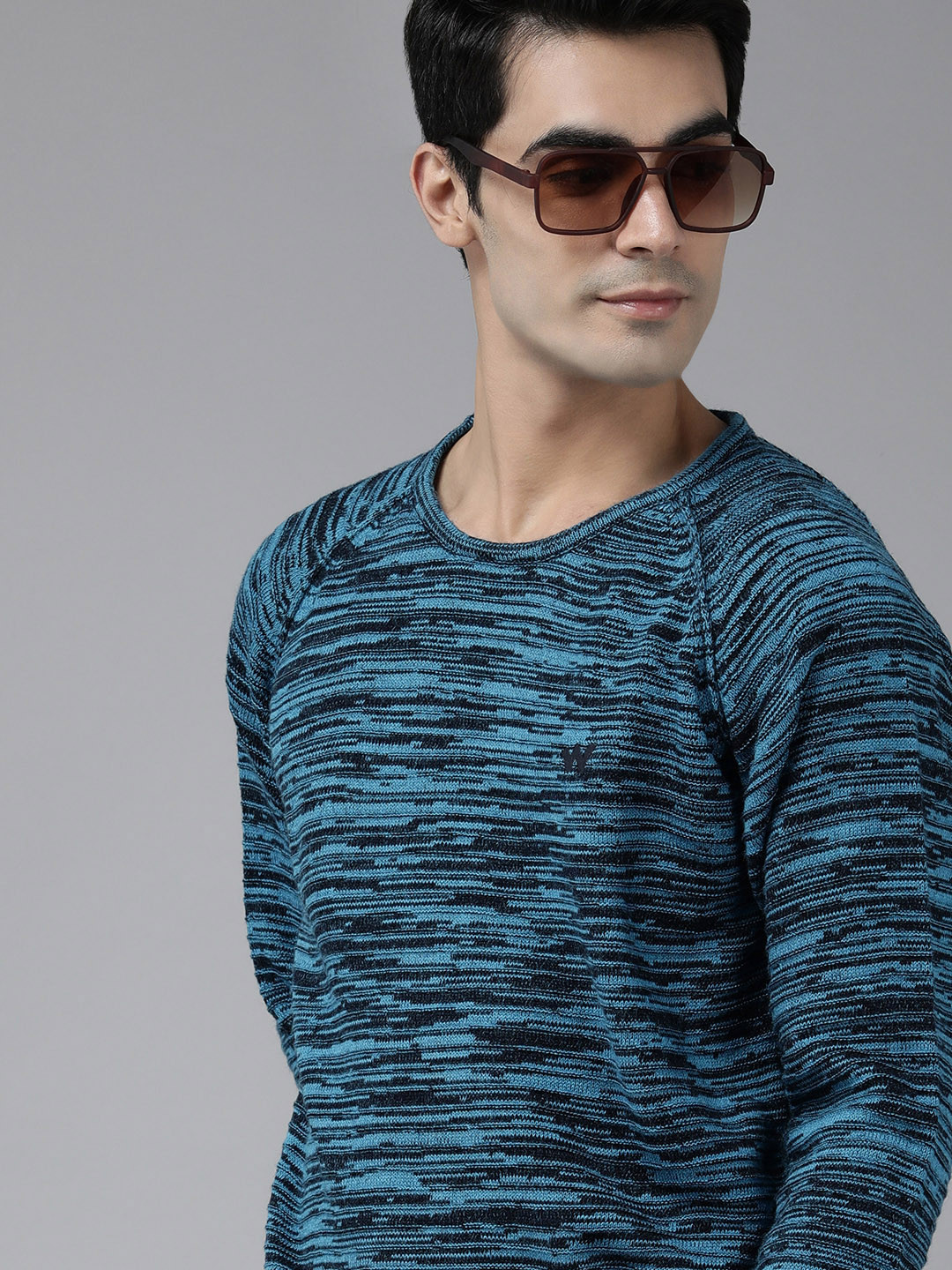 Wildcraft Men Blue & Black Solid Pullover