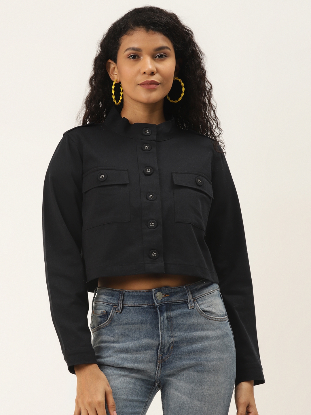 Lightweight crop jacket best sale