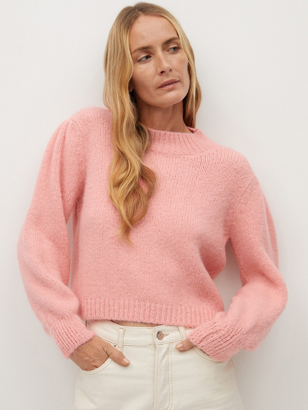 Buy MANGO Women Pink Solid Pullover Sweater - Sweaters for Women 13099940 |  Myntra