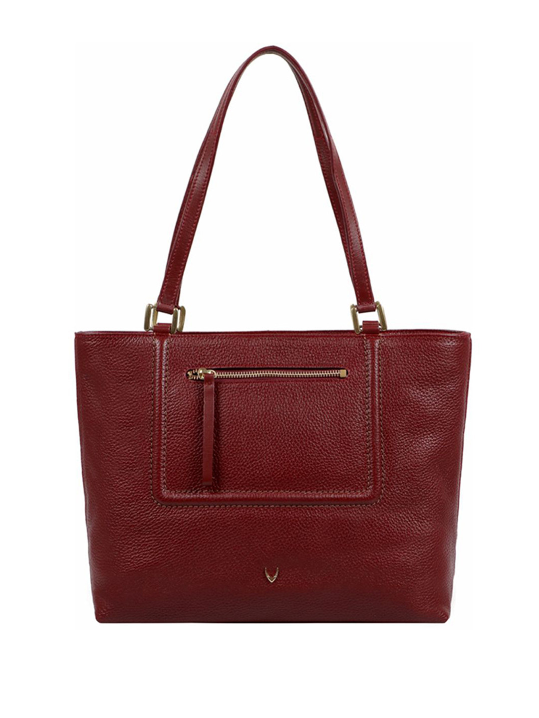Hidesign Maroon Solid Leather Tote Bag