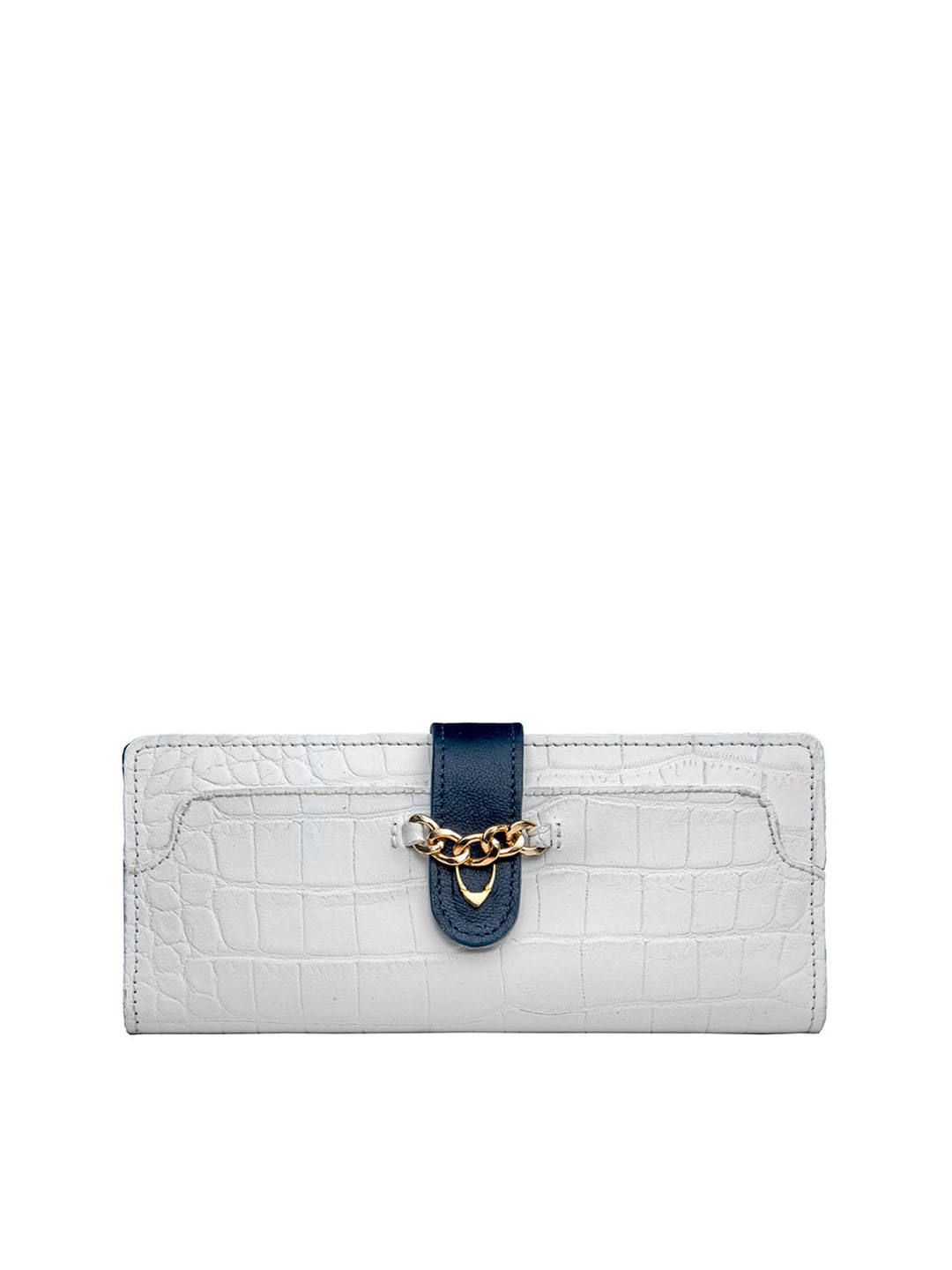 Hidesign Women White Animal Textured ATRIA Leather Two Fold Wallet