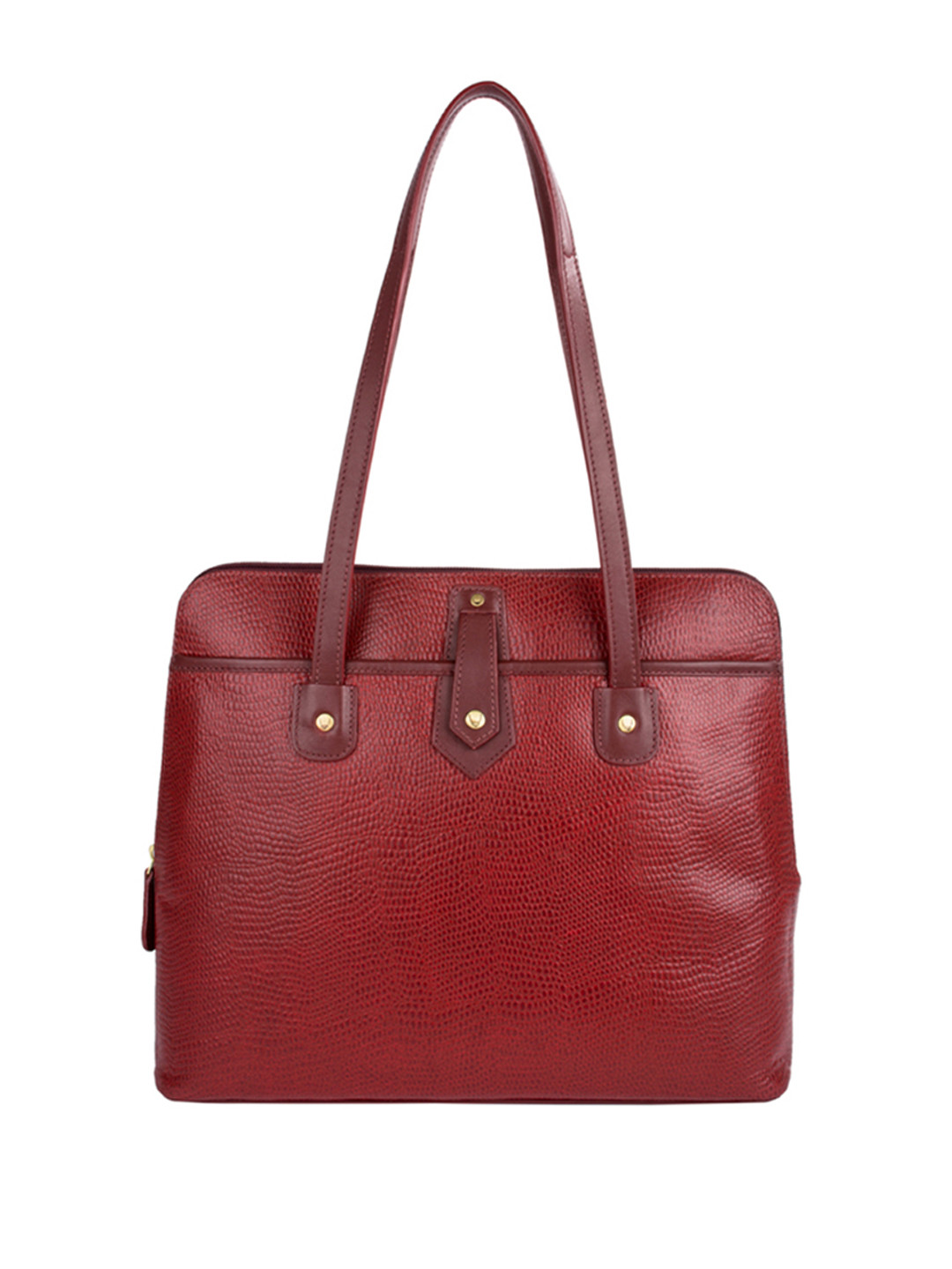 Hidesign Maroon Textured EE HONG KONG 02 Leather Shoulder Bag