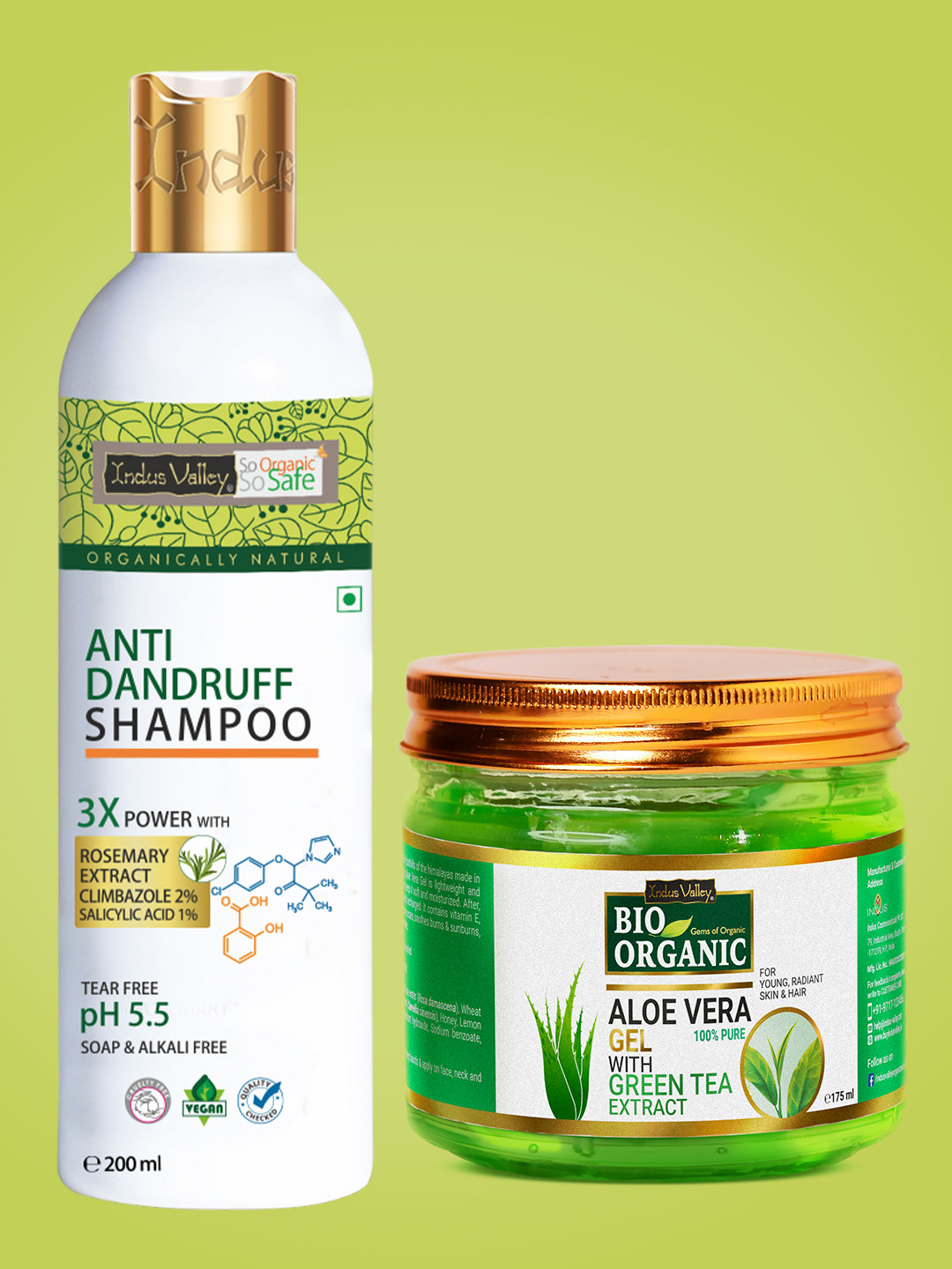 Indus valley Aloe vera gel & anti dandruff shampoo combo