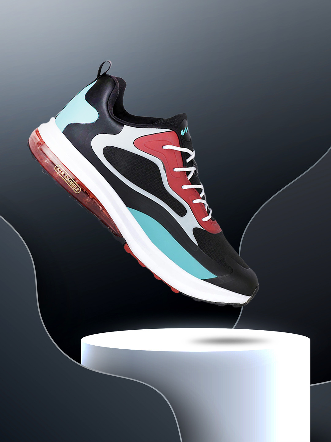 Campus Men RENEGADE Black & Red Running Shoes