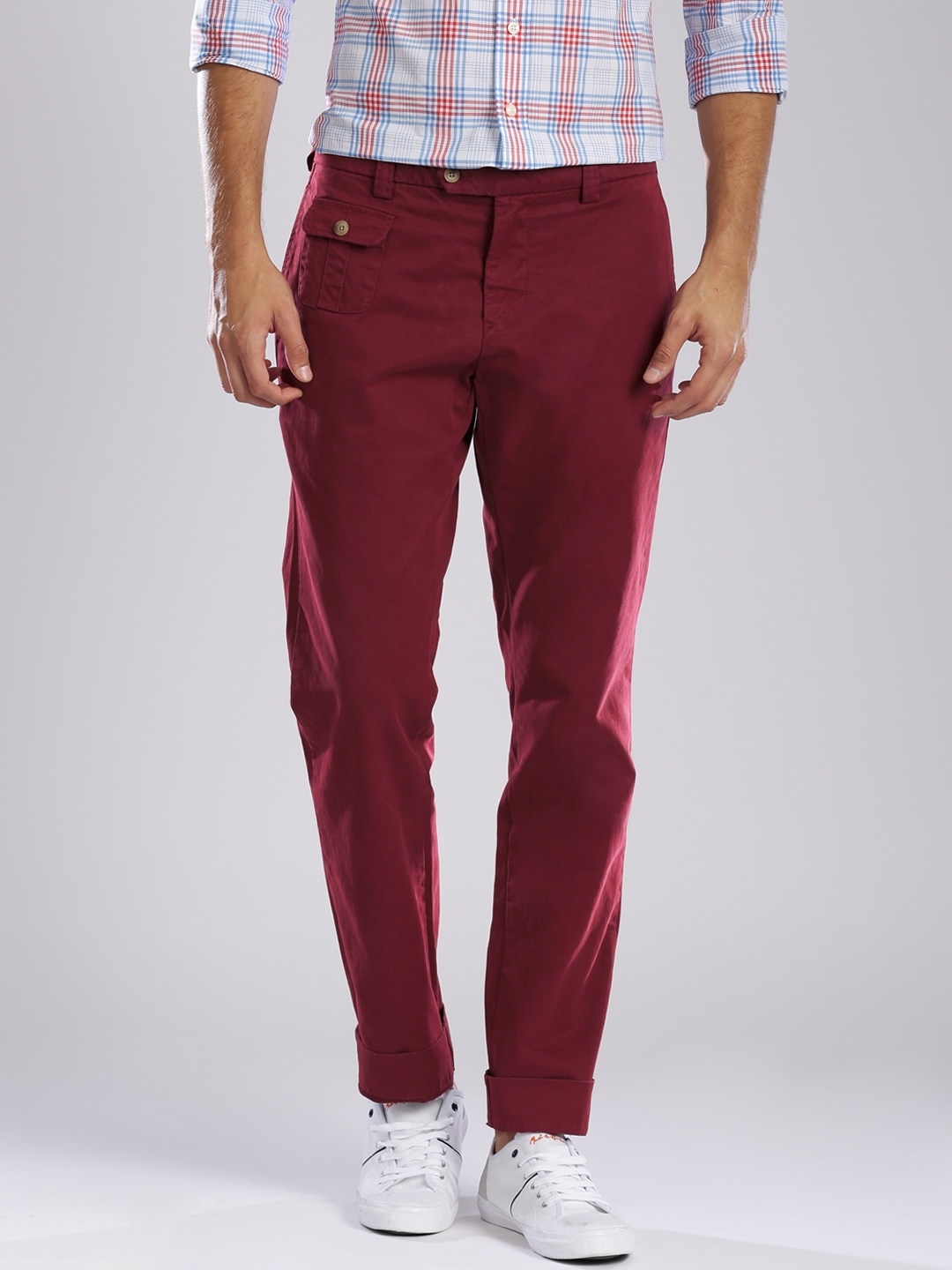 Buy GANT Maroon Army Pocket Chino Trousers  Trousers for Men 1312064   Myntra