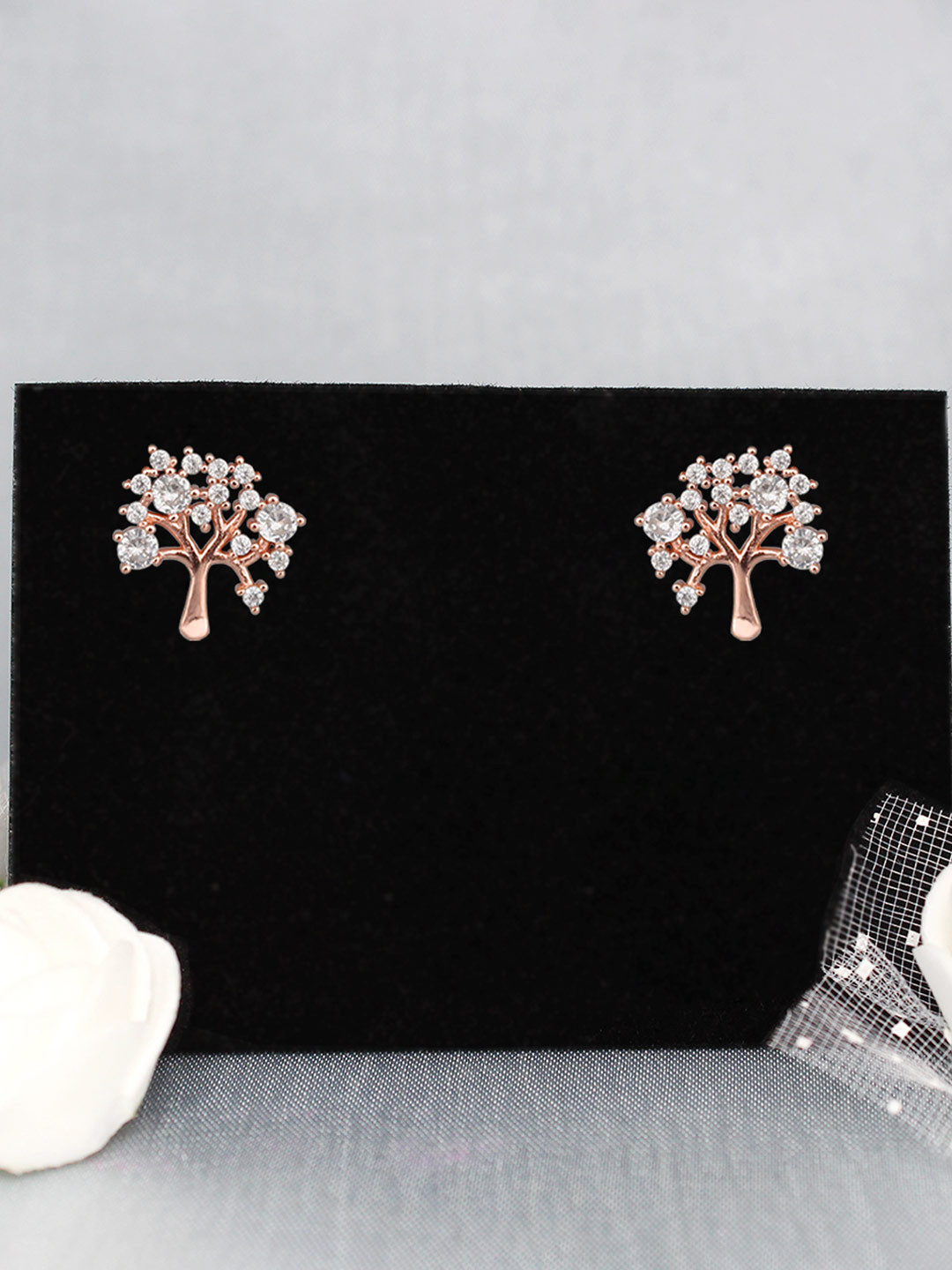 GIVA 925 Silver Rose Gold Tree of life Earrings