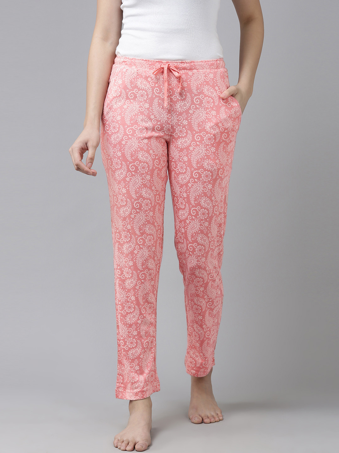 Van Heusen Women Paisley Print Knitted Straight Lounge Pants