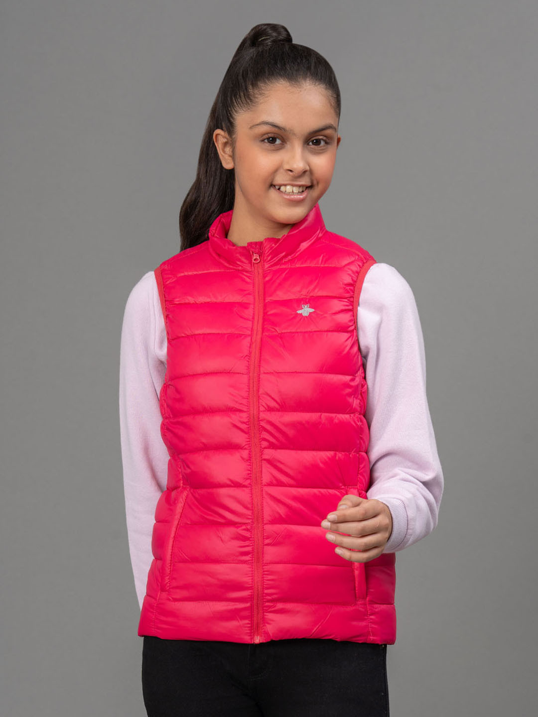 Buy Mode By Red Tape Girls Magenta Solid Puffer Jacket Jackets