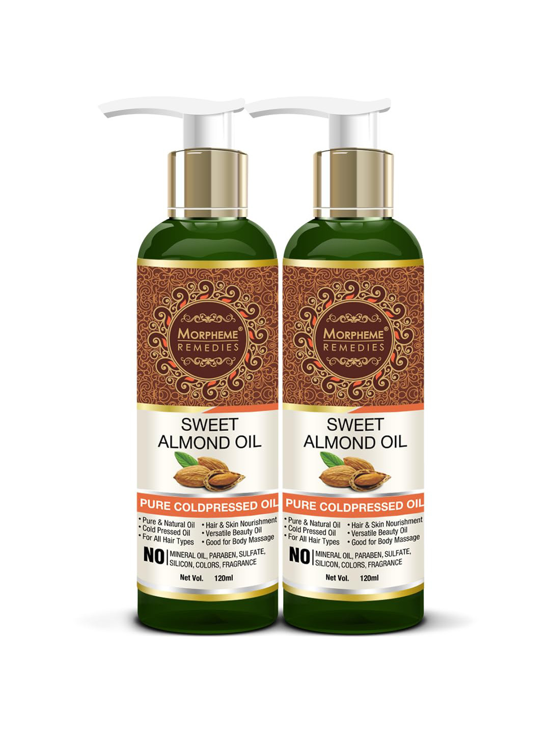 Morpheme Remedies Unisex Set of 2 Pure Sweet Almond Coldpressed Hair Oil