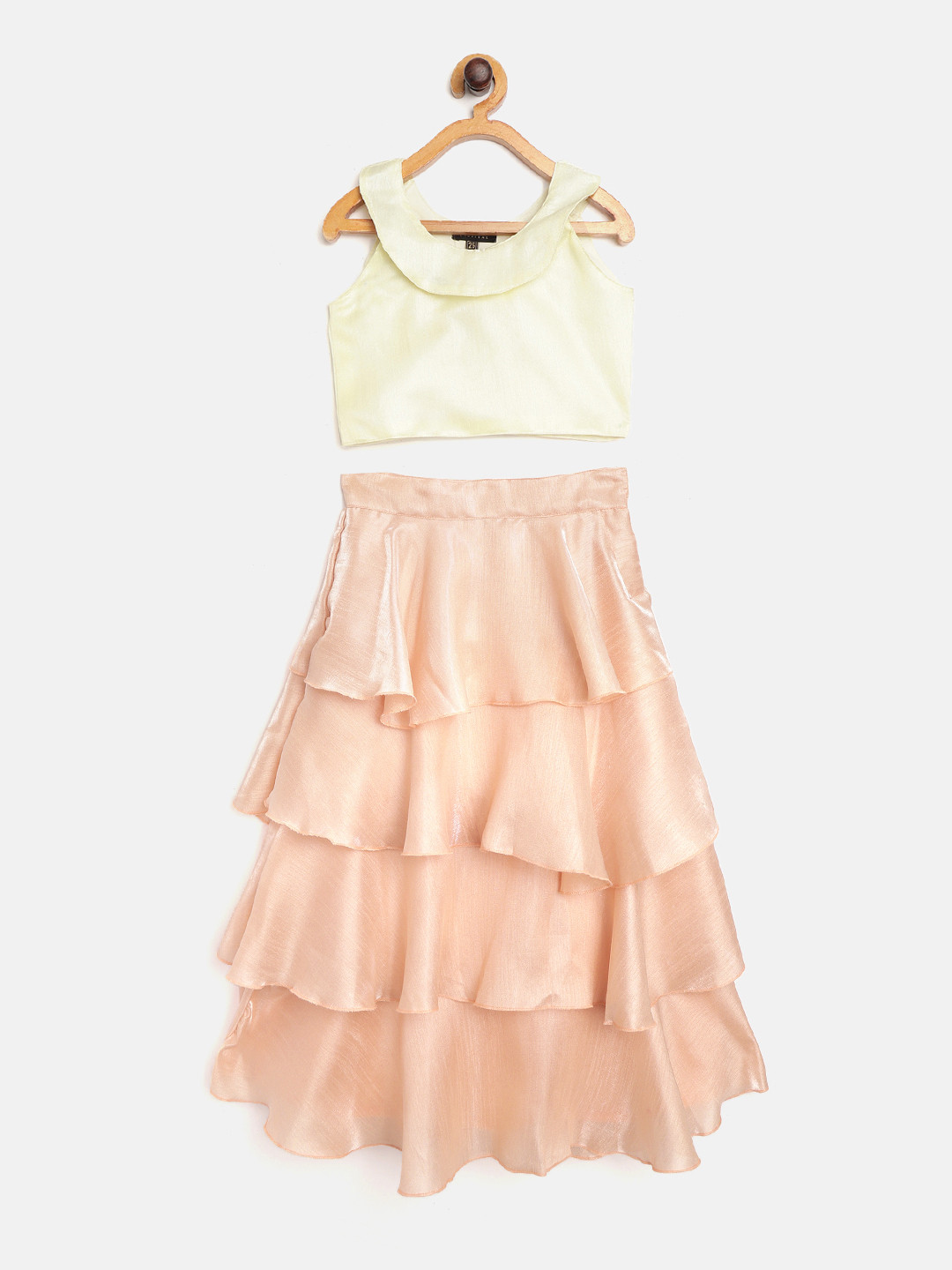 Readiprint  Peach-Coloured & Cream-Coloured Ready to Wear Lehenga with Blouse