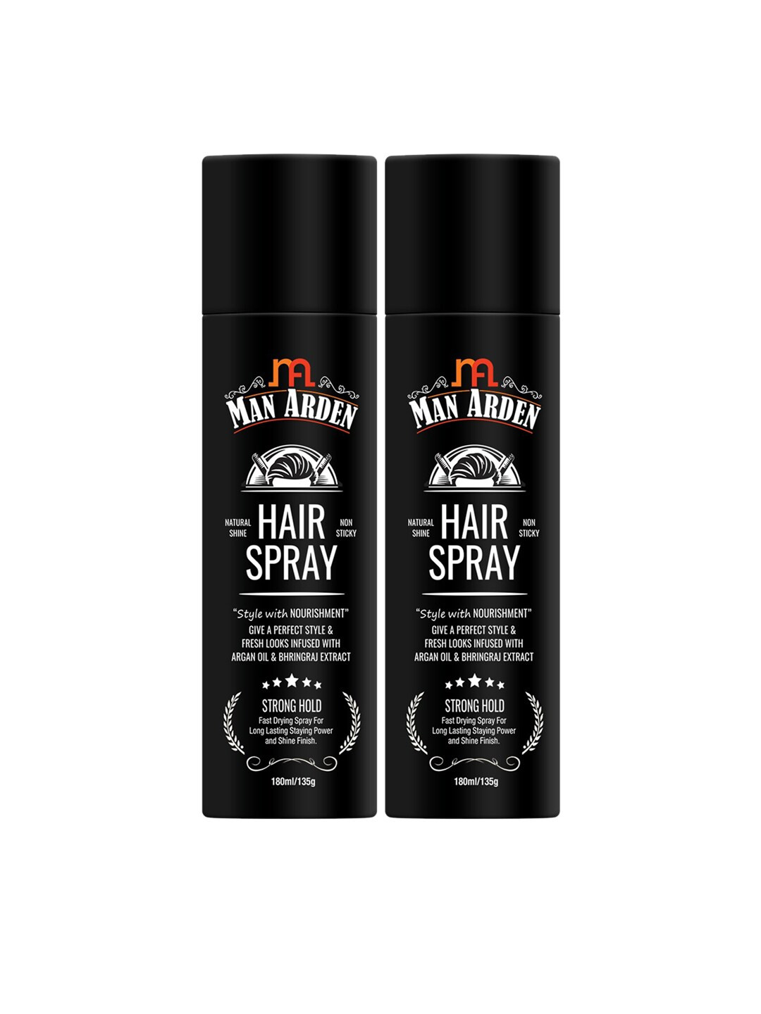 Man Arden Set of 2 Hair Spray - Strong Hold, Styling with Nourishment - 180 ml each