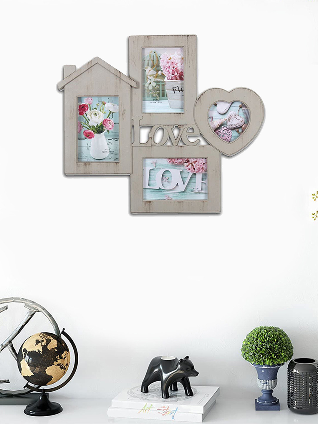 Art Street Beige Solid 4-Photos Holder Wall Frame