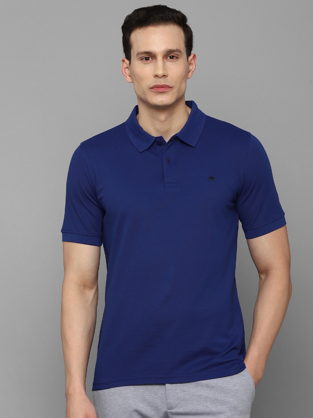 Buy Louis Philippe Men Blue Solid Polo Collar T Shirt - Tshirts for Men  17858678