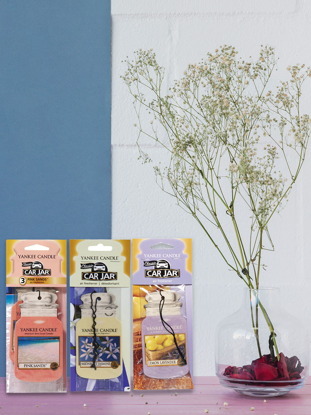 YANKEE CANDLE Set of 3 Candle Car Jar Air Freshener