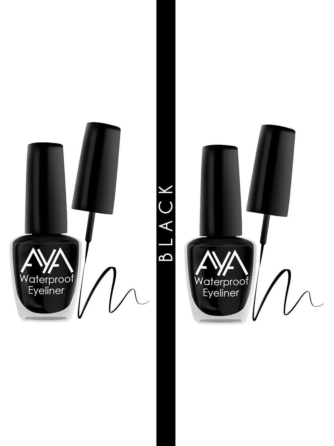 AYA Set Of 2 Black 24 Hrs Long Lasting Waterproof Eyeliner - 5 ml each