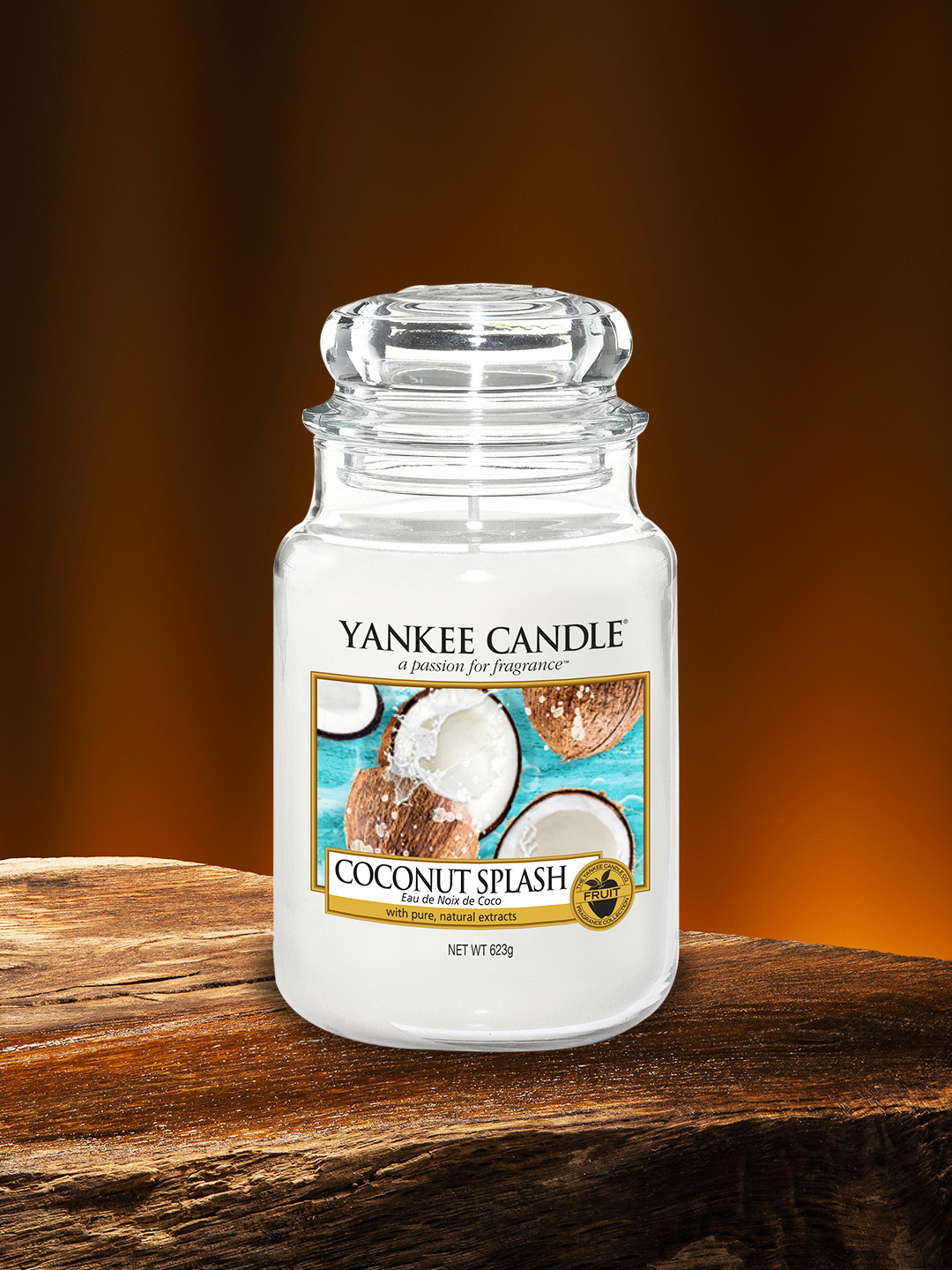 YANKEE CANDLE Scented 1 Wick Coconut Splash Solid Geometric Regular Jar Candles