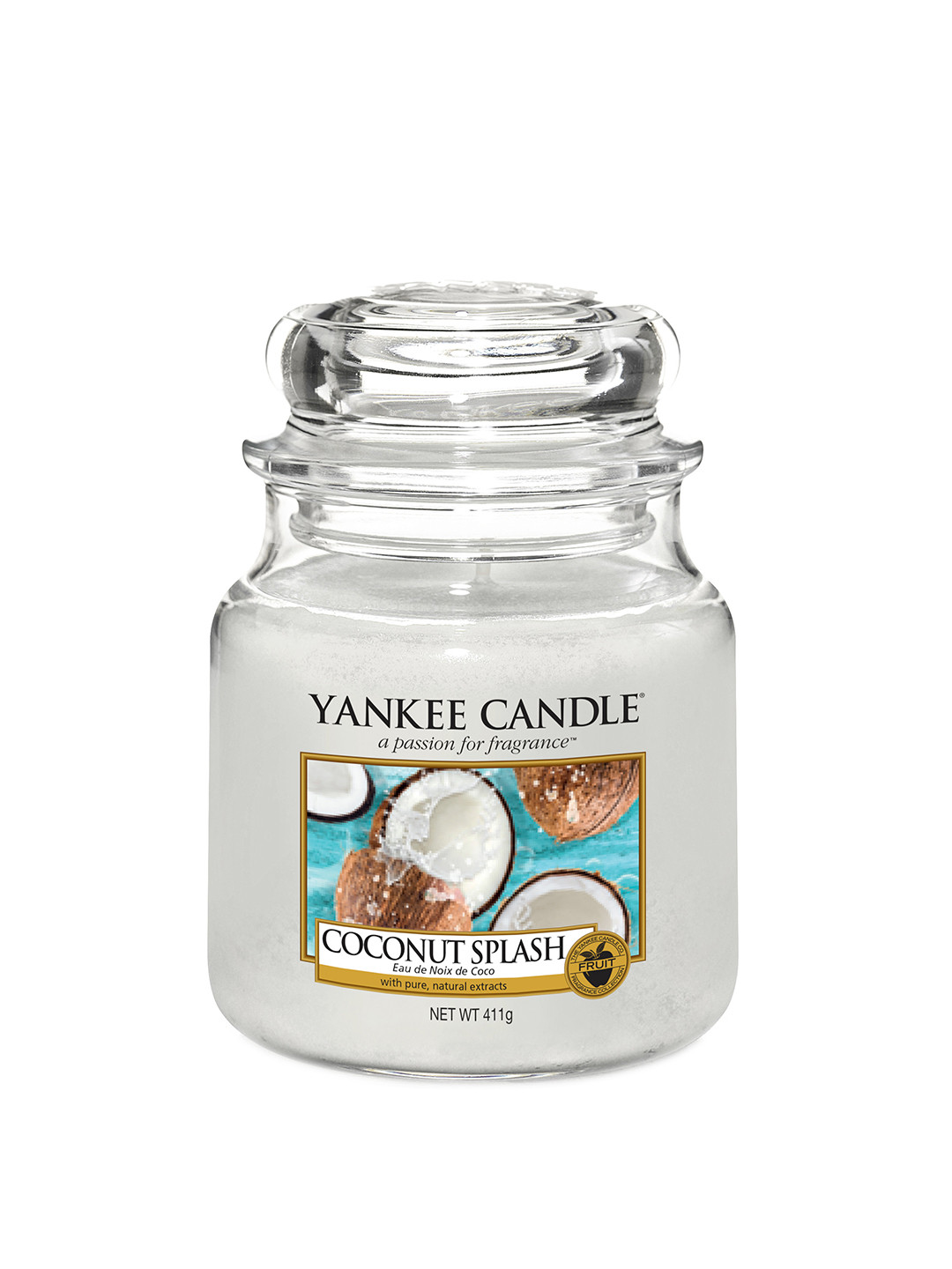YANKEE CANDLE Scented 1 Wick Coconut Splash Solid Geometric Regular Jar Candles