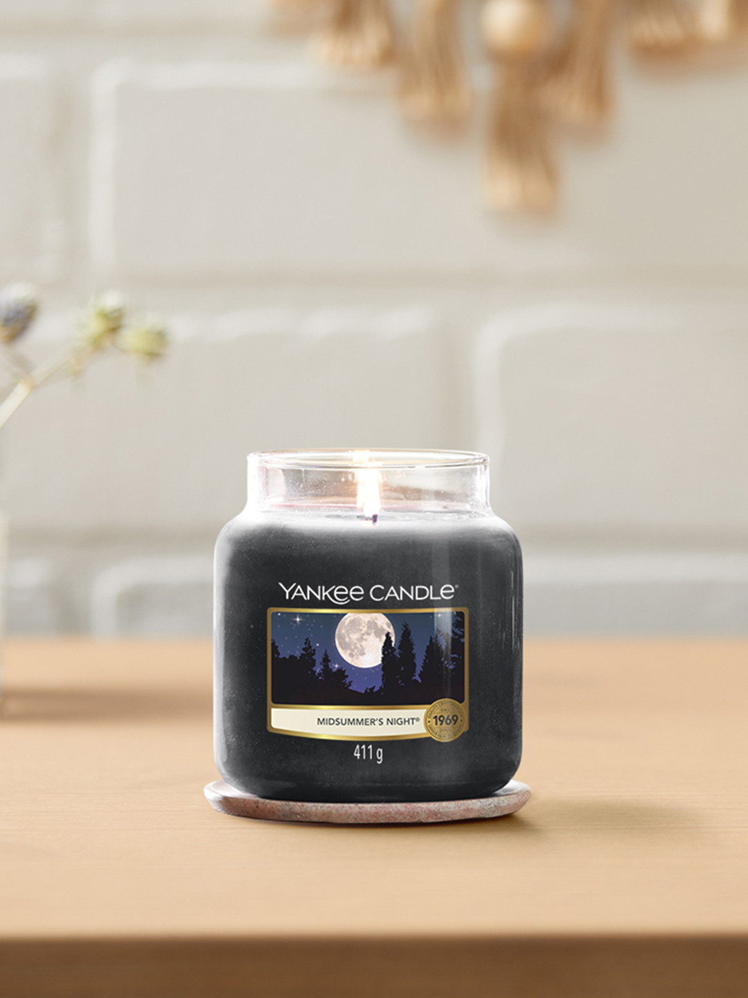 YANKEE CANDLE Midsummers Night Midsummer's Night Solid Geometric Regular Jar Candles