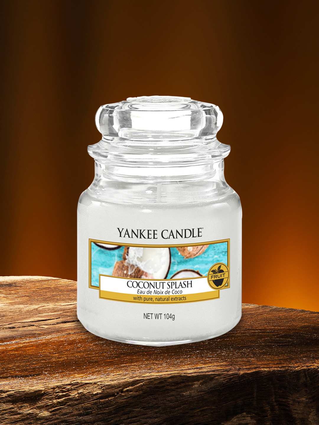 YANKEE CANDLE Scented 1 Wick Coconut Splash Solid Geometric Regular Jar Candles