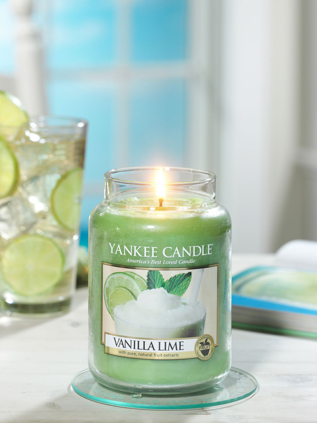 YANKEE CANDLE Scented 1 Wick Vanilla Lime Solid Geometric Regular Jar Candles